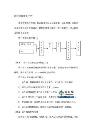 抗浮锚杆施工工艺