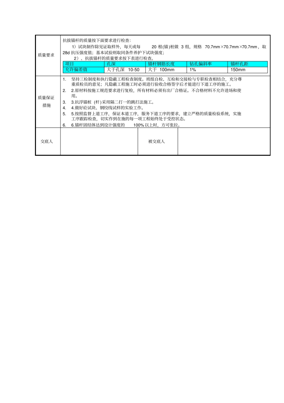 抗浮锚杆施工技术交底_第3页