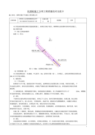 抗滑桩施工分项工程质量技术交底卡