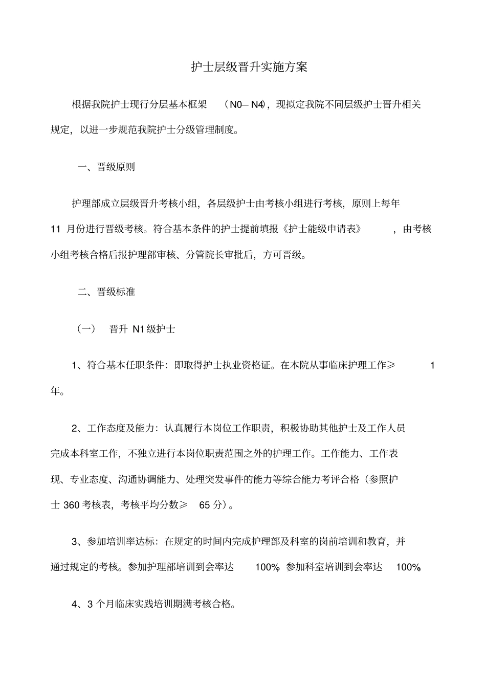 护士分级晋升方案_第1页