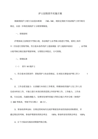 护士分级晋升方案