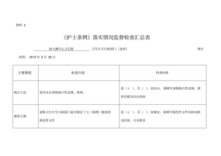 护士条例检查表