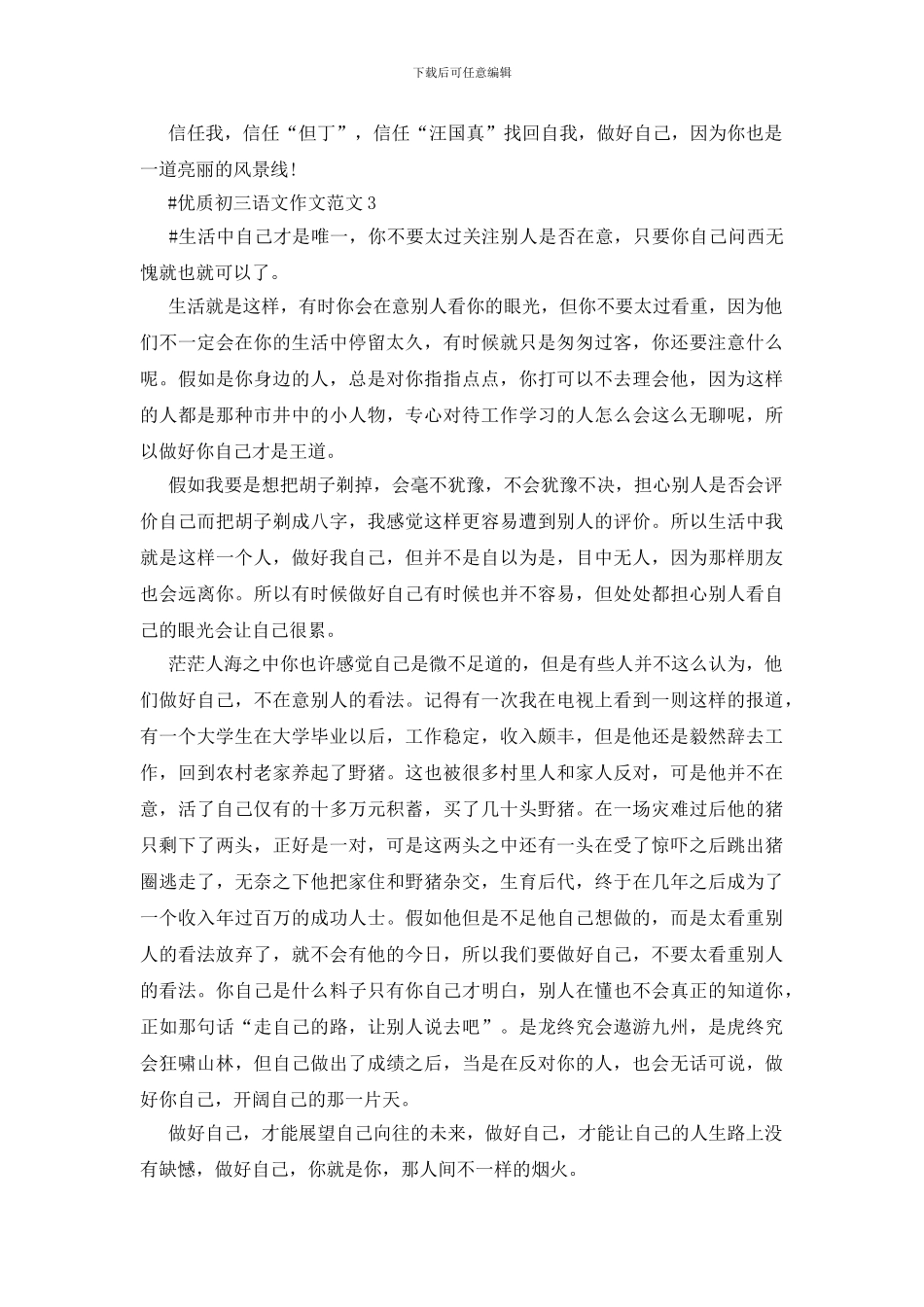 优质初三语文作文范文5篇2024_第3页