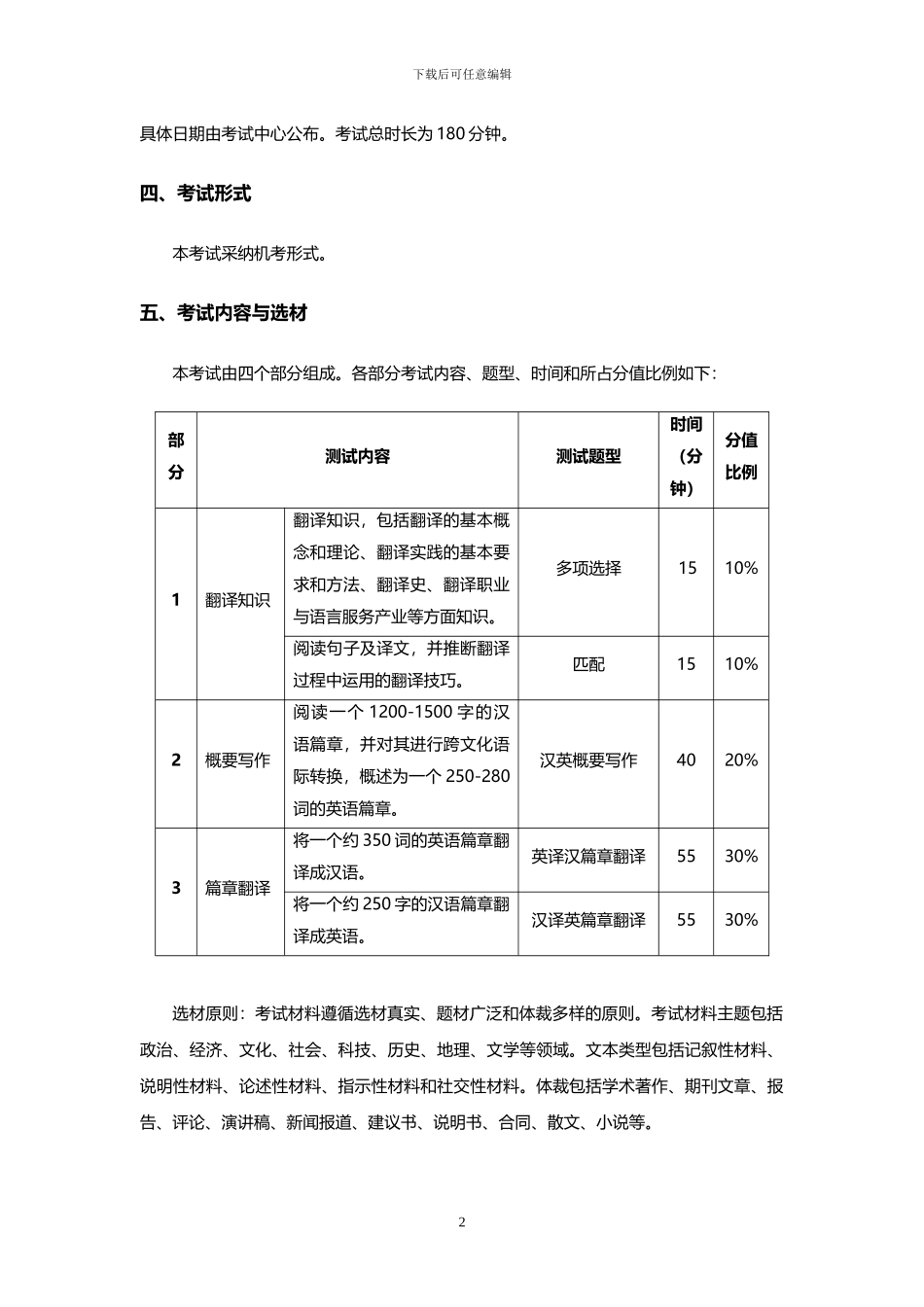 全国翻译专业八级考试大纲_第2页
