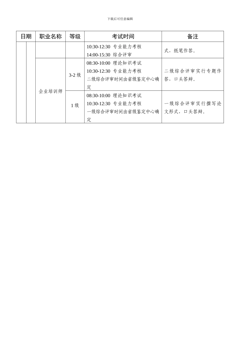 全国职业技能鉴定考试时间_第3页