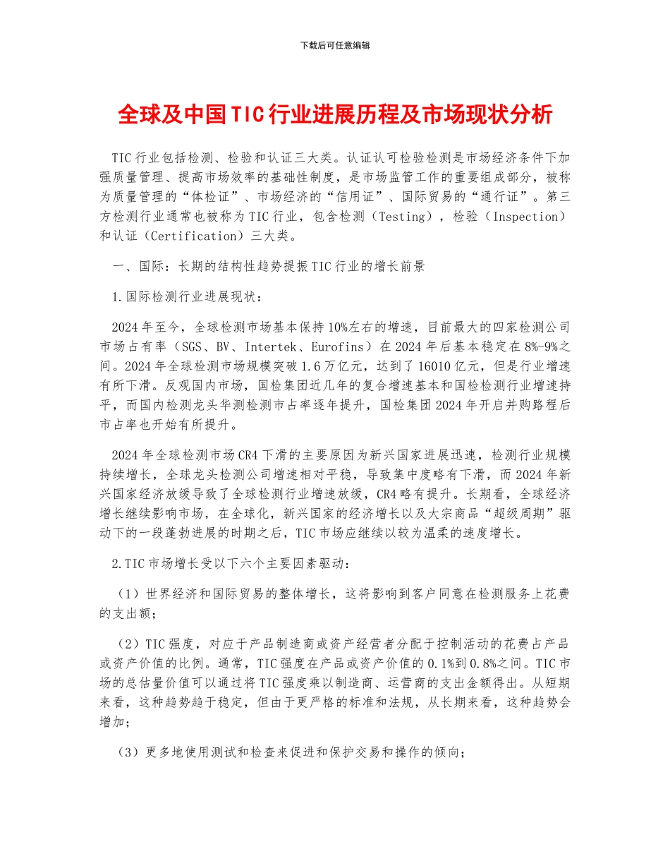 全球及中国TIC行业发展历程及市场现状分析_第1页