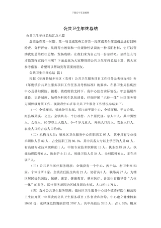 公共卫生年终总结