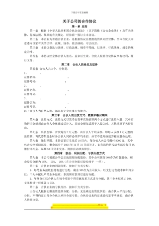 公司-合伙人合作协议