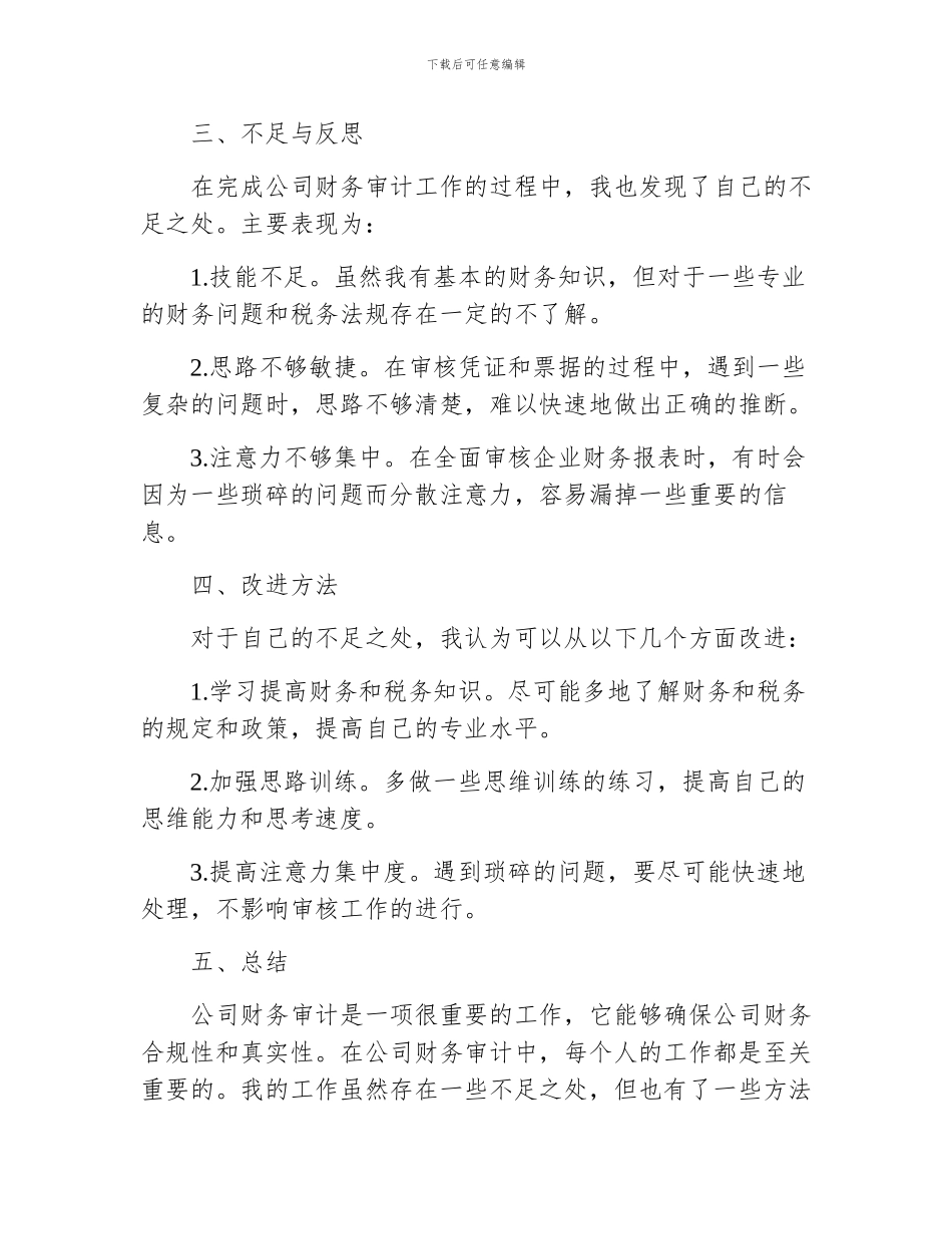 公司财务审计个人工作小结_第2页