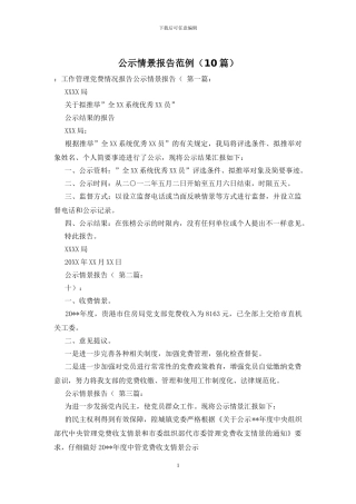 公示情景报告范例