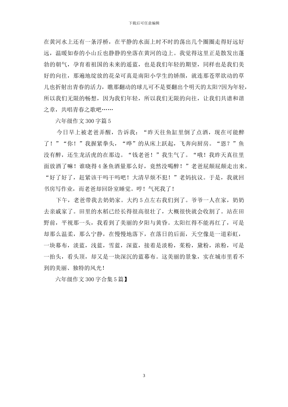 六年级作文300字合集5篇_第3页