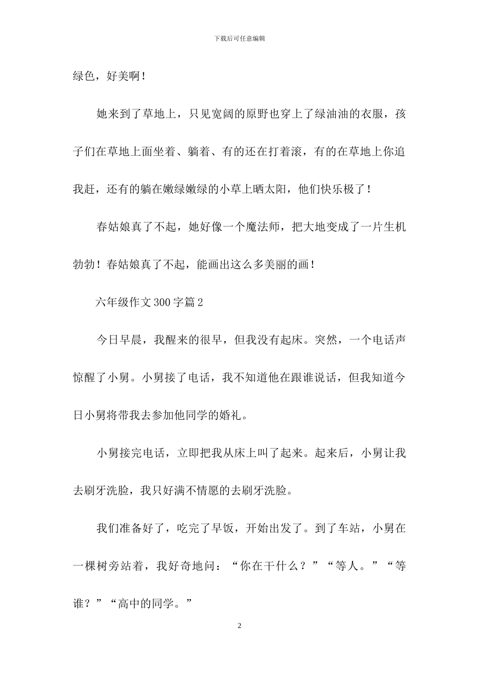 六年级作文300字集锦5篇_第2页