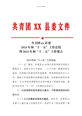 共青团xx县委2024年和十一五工作总结暨2024年和十二五工作要点