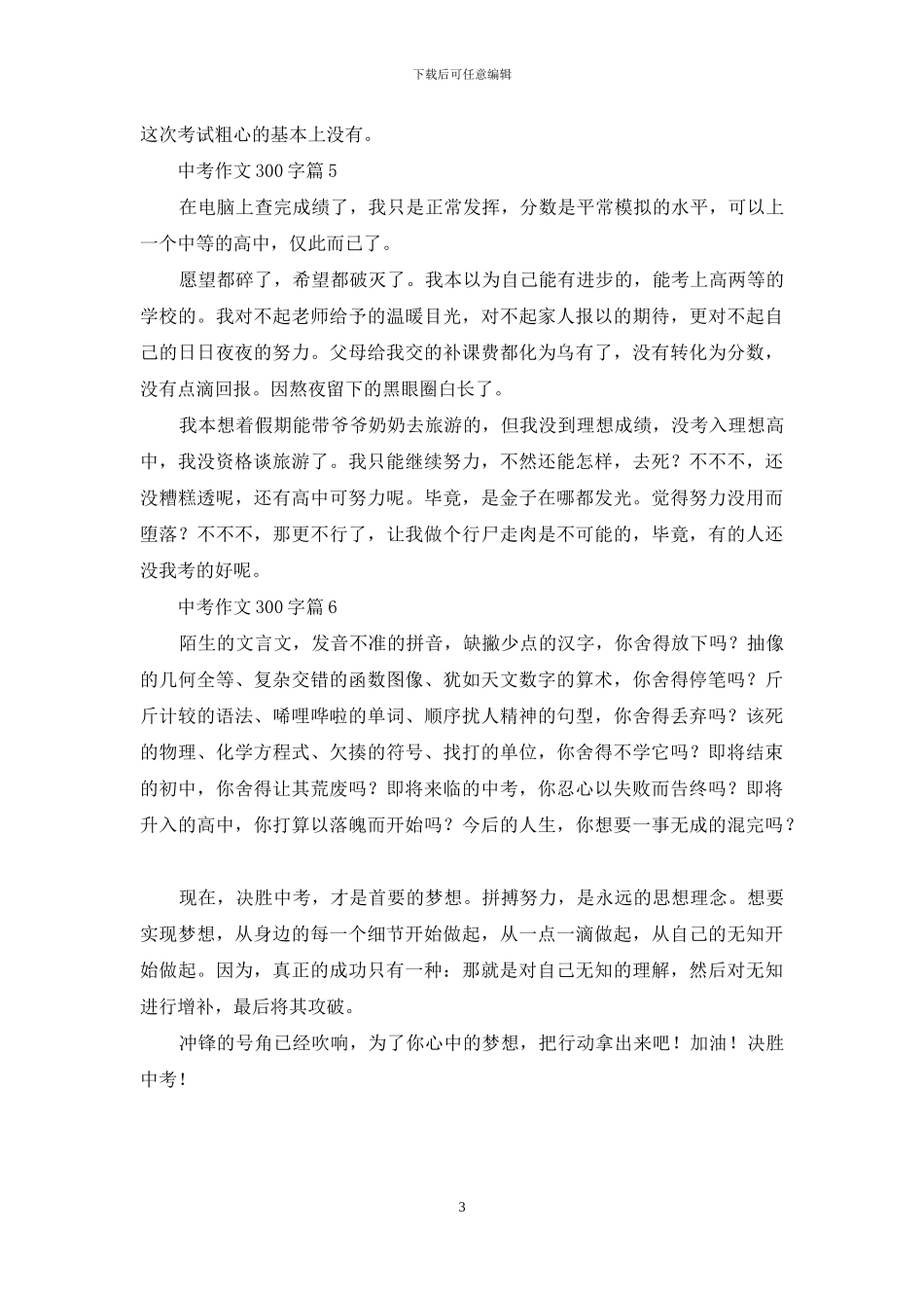 关于中考作文300字6篇_第3页