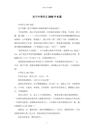 关于中考作文300字6篇