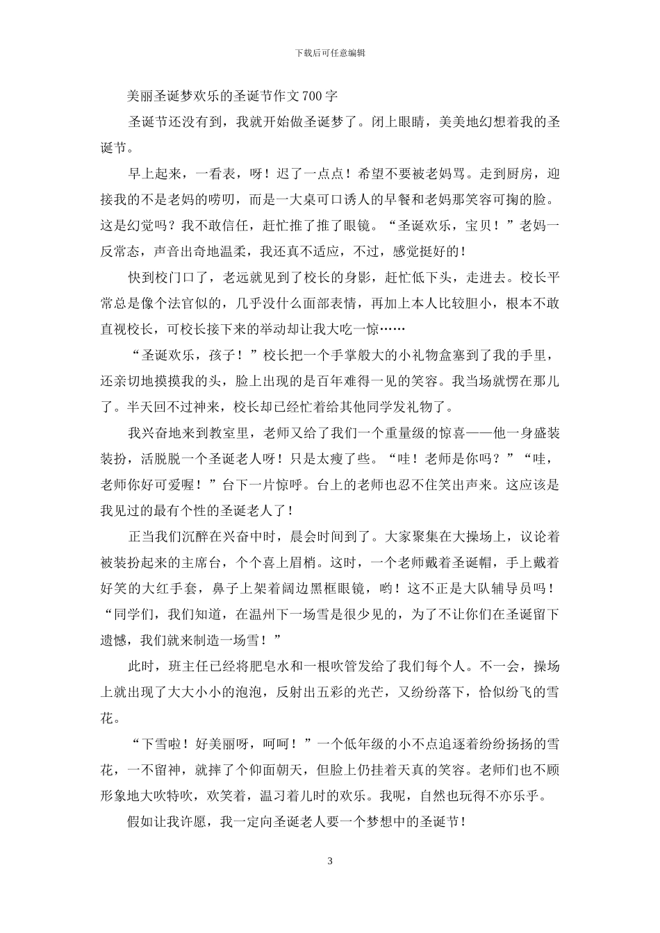 关于圣诞节的作文-快乐的圣诞节作文_第3页