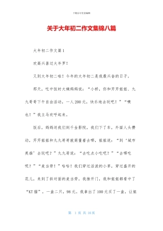 关于大年初二作文集锦八篇