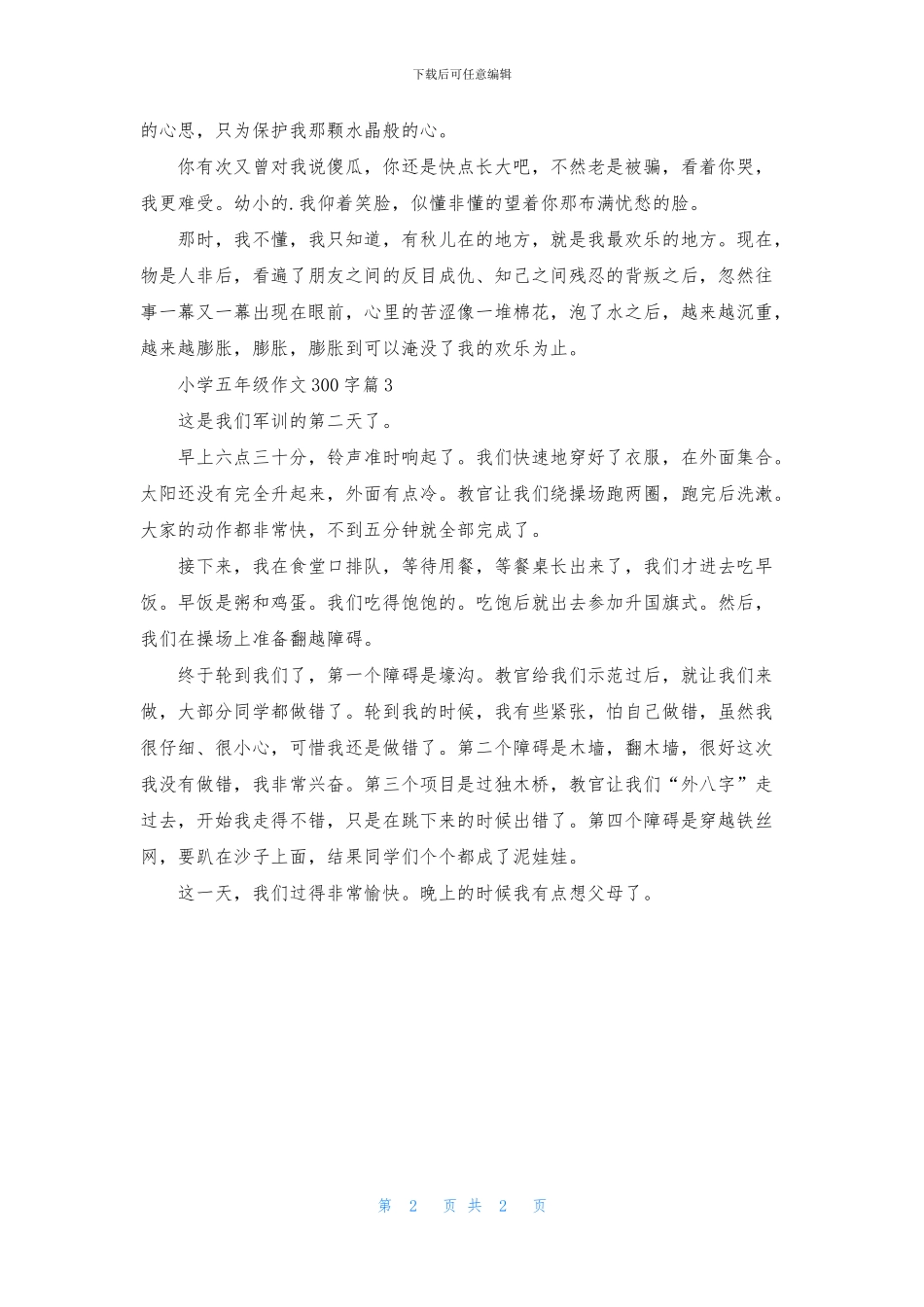 关于小学五年级作文300字3篇_第2页