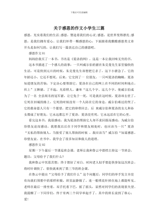 关于感恩的作文小学生三篇