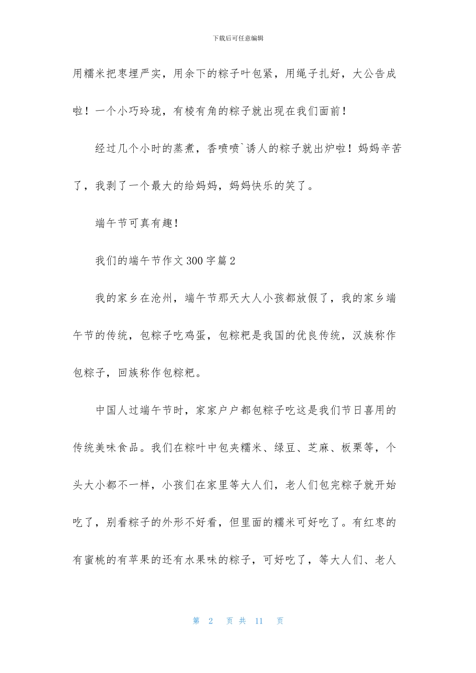 关于我们的端午节作文300字锦集9篇_第2页