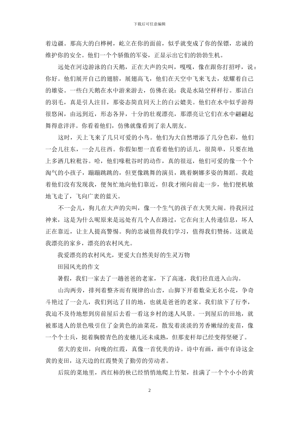 关于田园风光的作文400字_第2页