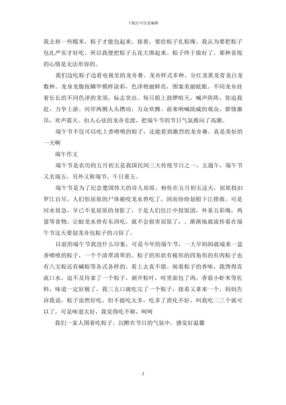 关于端午节的作文_第2页
