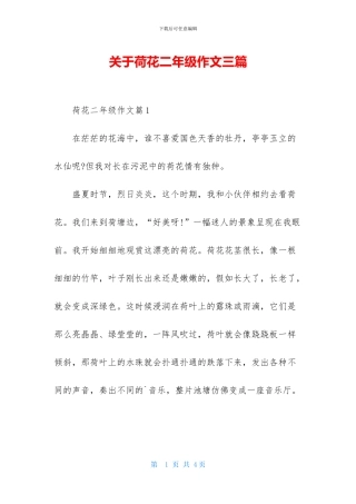 关于荷花二年级作文三篇