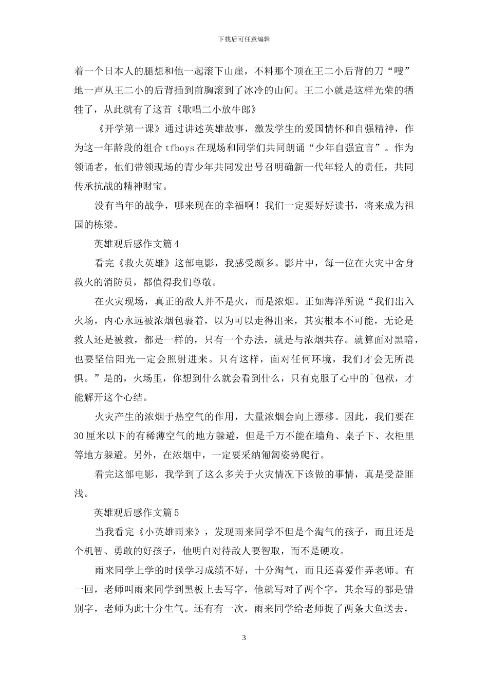 关于英雄观后感作文汇总六篇_第3页