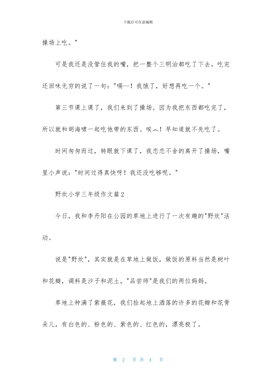 关于野炊小学三年级作文三篇_第2页