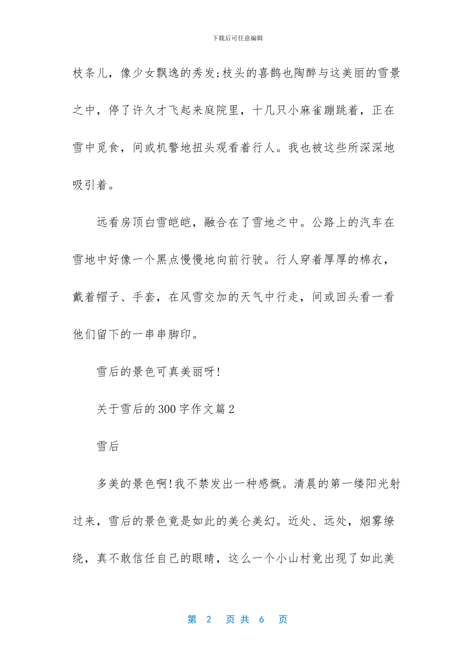 关于雪后的作文300字_第2页