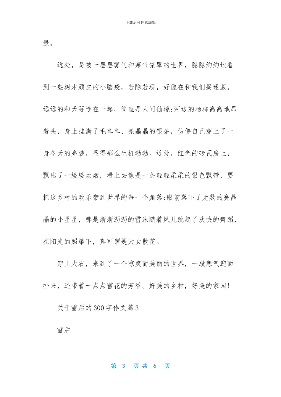 关于雪后的作文300字_第3页
