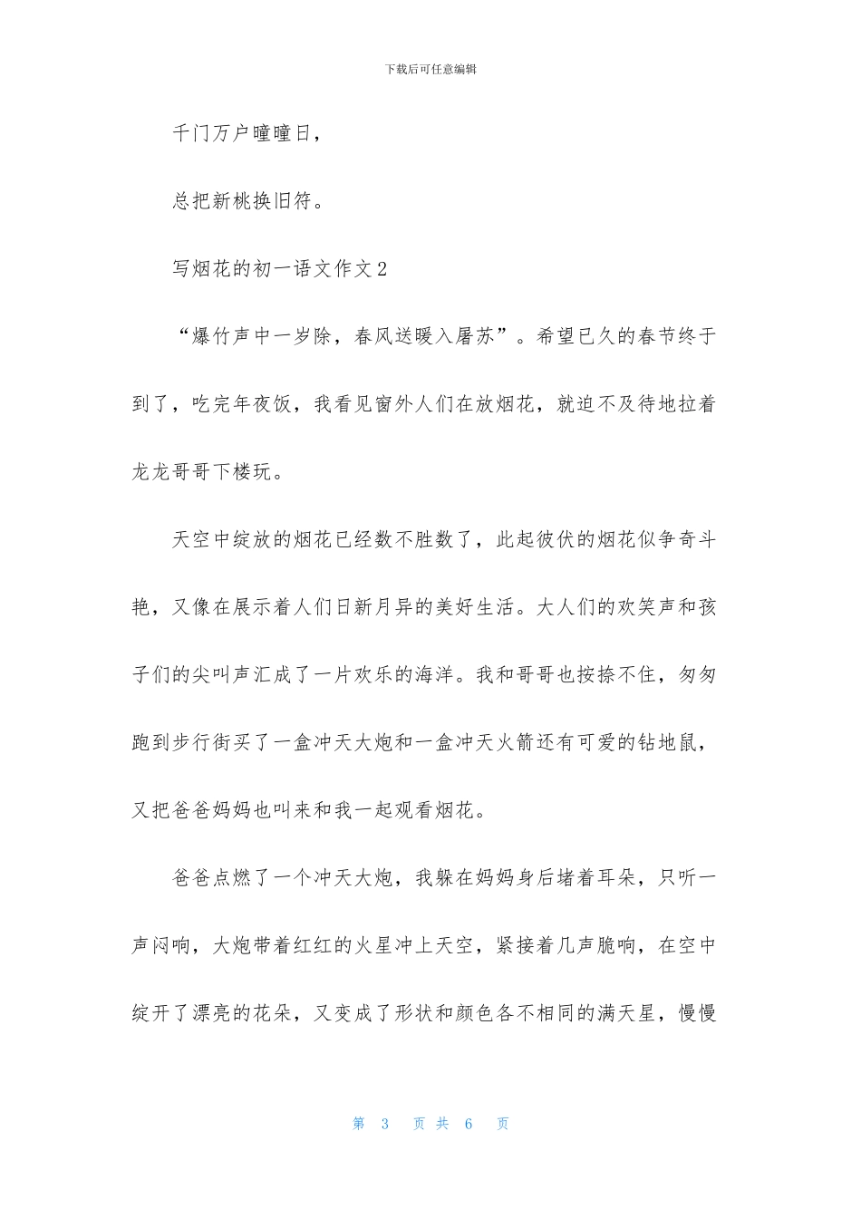 写烟花的初一语文作文_第3页