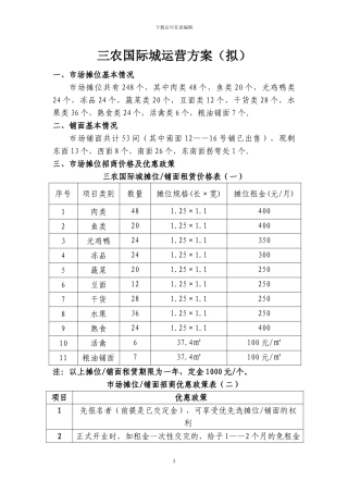 农贸市场招商方案