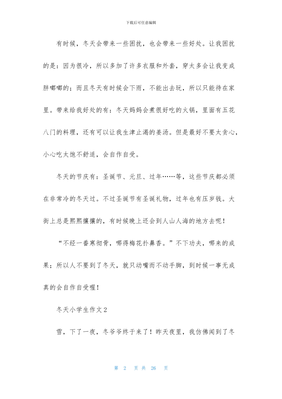 冬天小学生作文_第2页