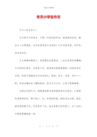 冬天小学生作文