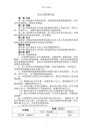 出公差管理办法
