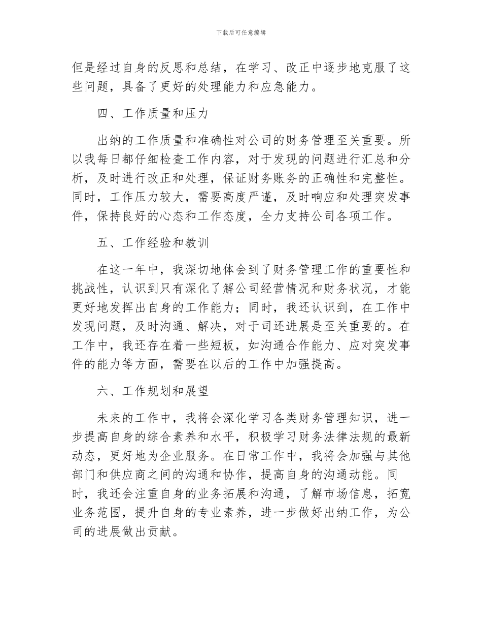出纳个人工作总结及计划_第2页