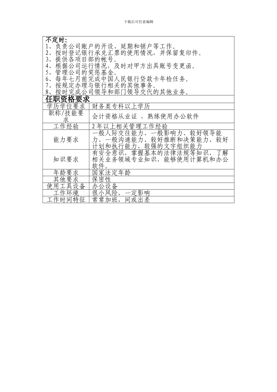 出纳员岗位职责和任职资格_第2页