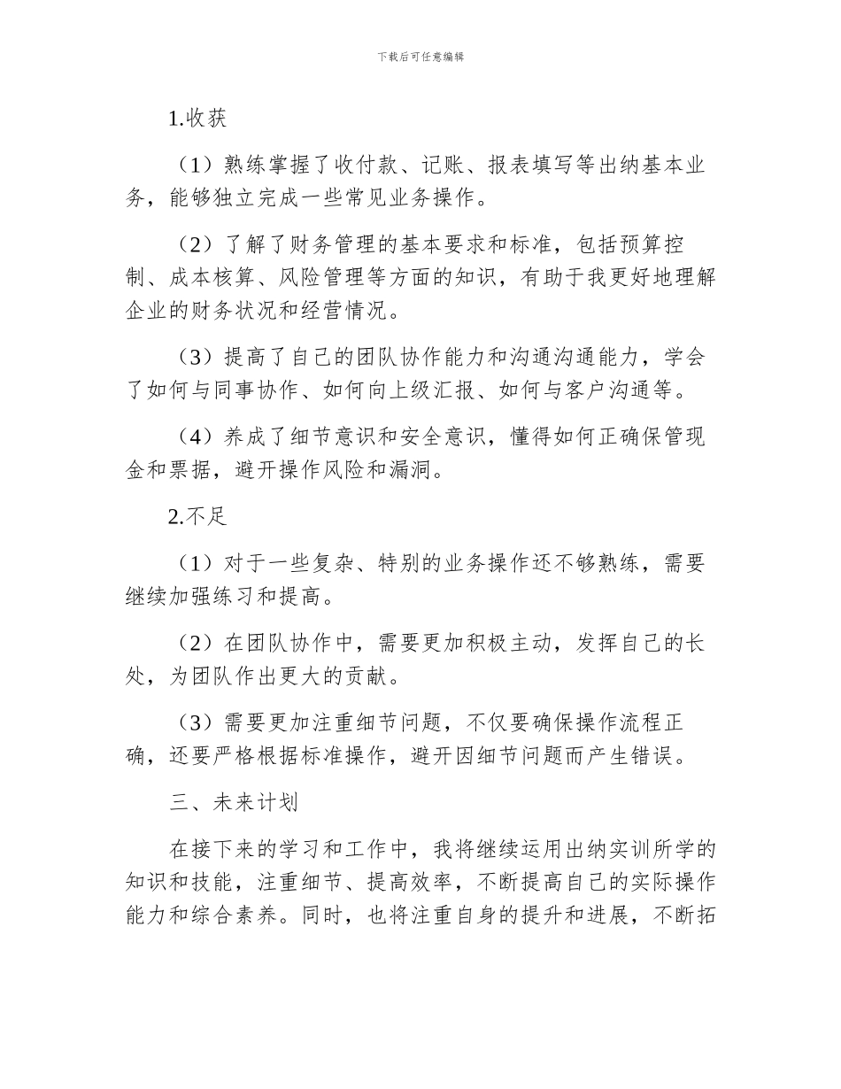 出纳实训个人总结范文_第2页