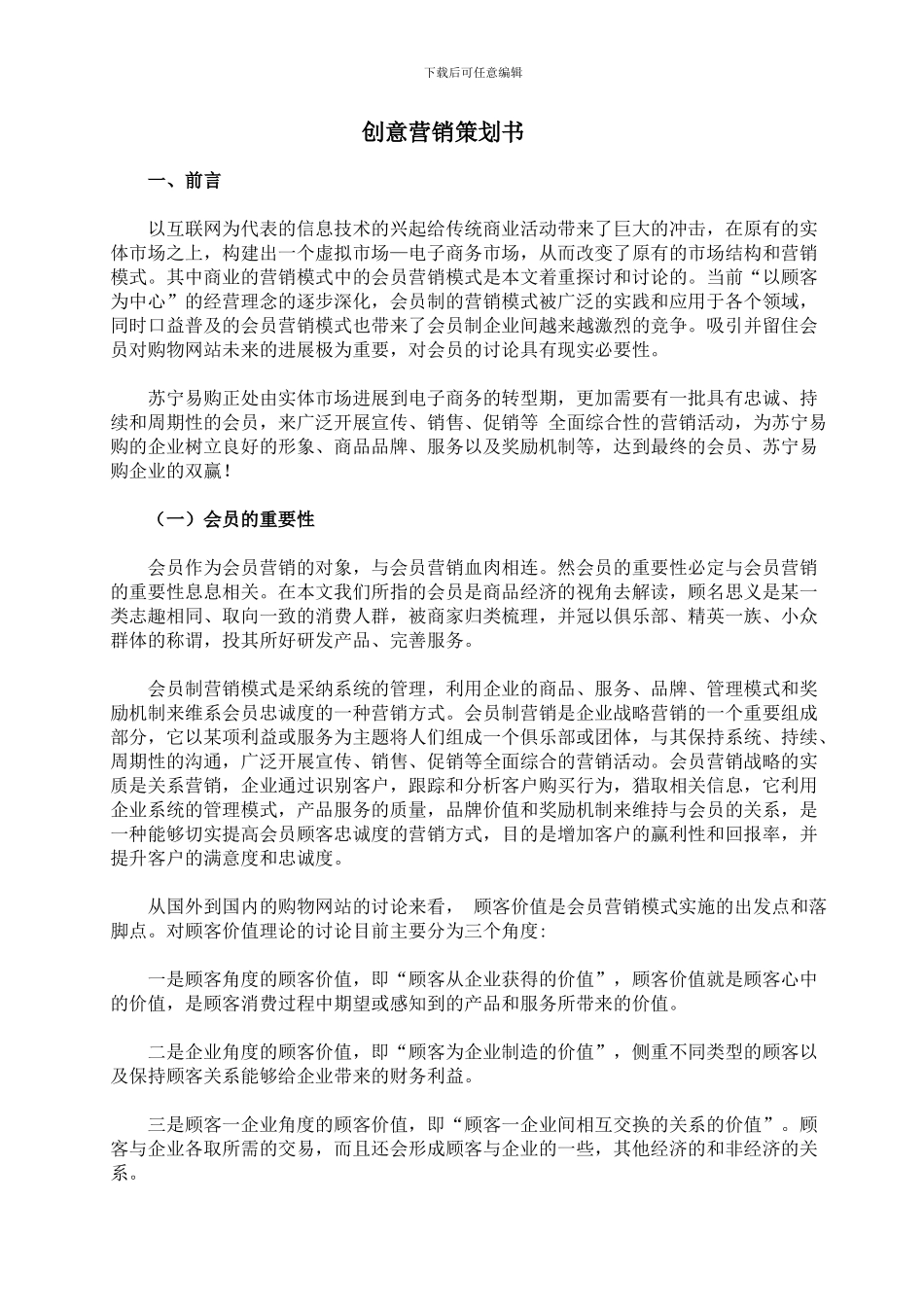 创意营销策划书_第1页