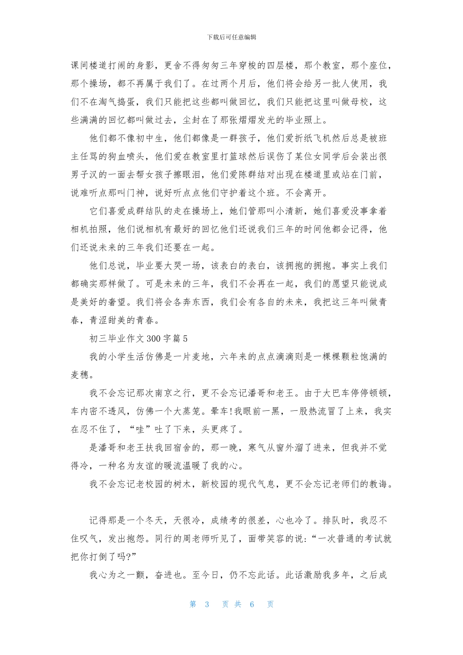 初三毕业作文300字汇编10篇_第3页