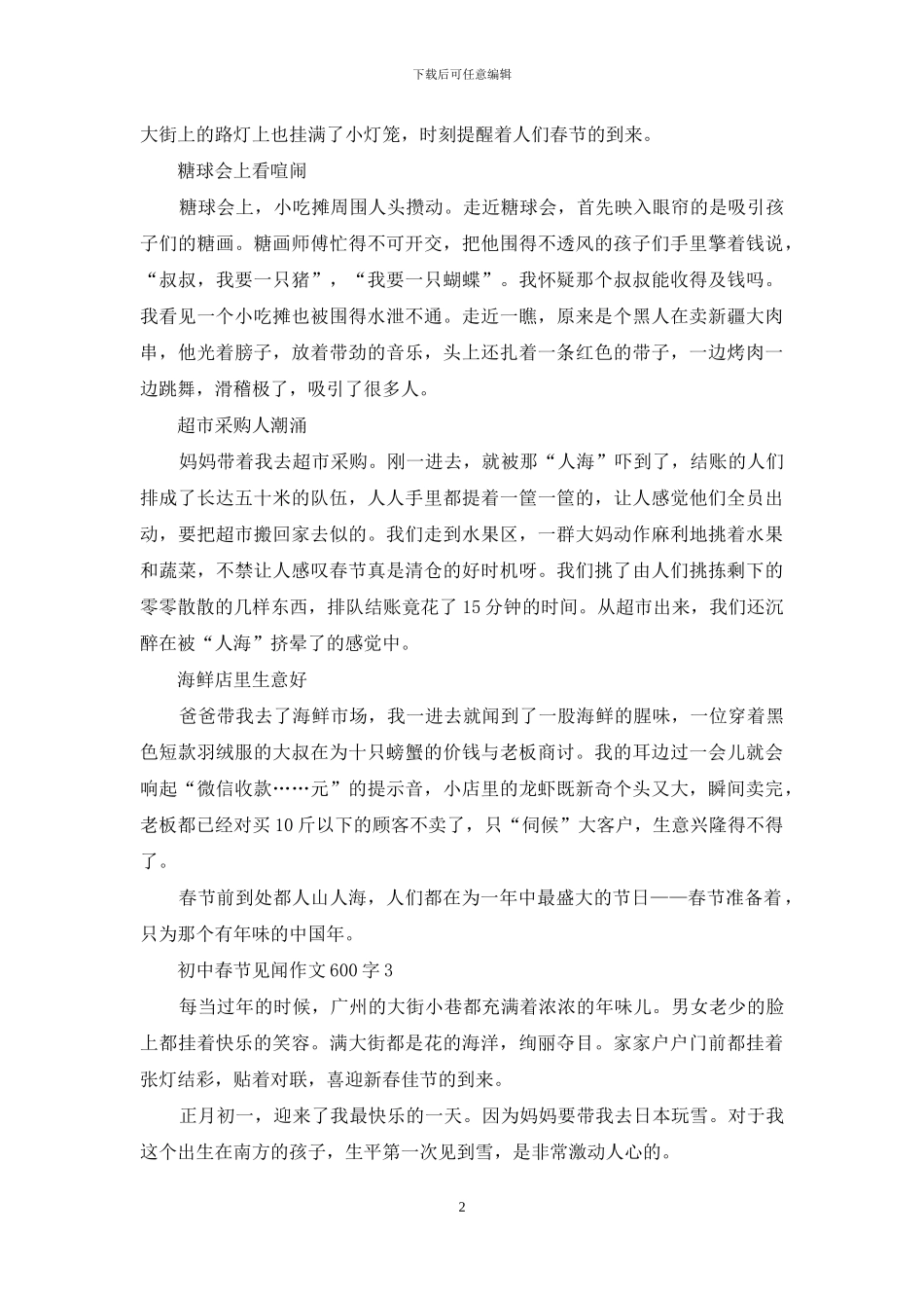 初中春节见闻作文600字_第2页