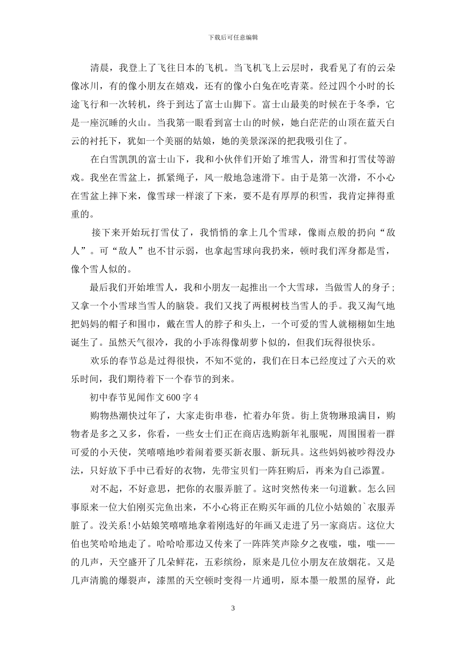 初中春节见闻作文600字_第3页