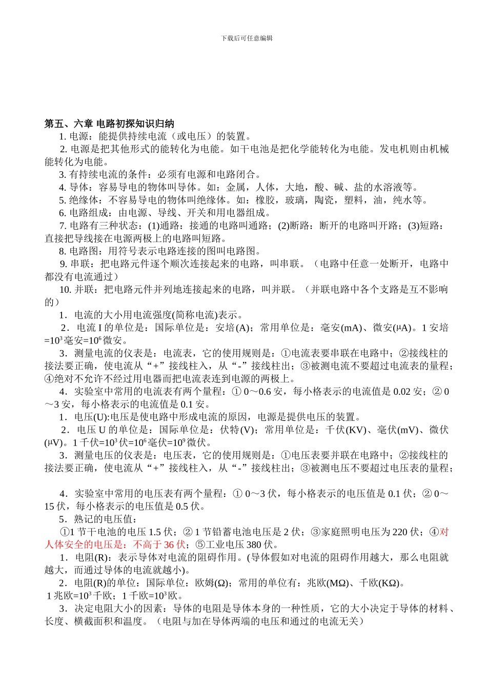 初二下物理知识点总结_第1页