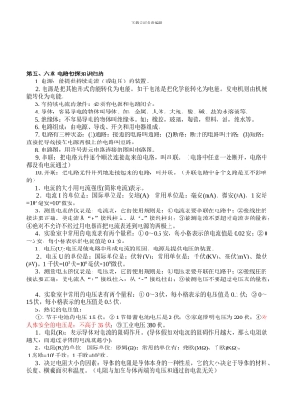 初二下物理知识点总结