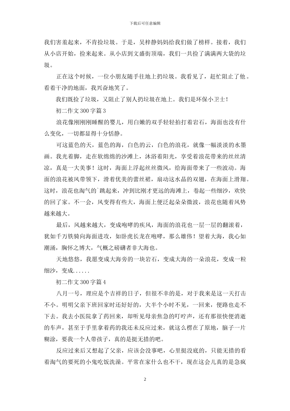 初二作文300字集锦6篇-1_第2页
