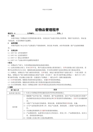 初物品管理程序