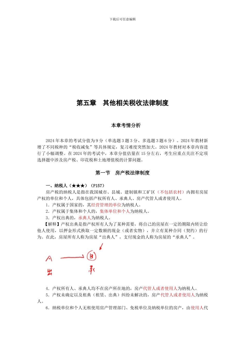 初级经济法·郭守杰基础班·第五章--其他相关税收法律制度_第1页