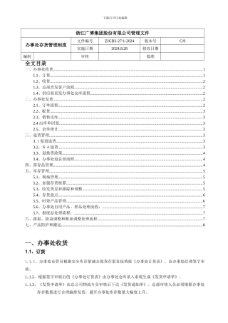 办事处存货管理制度-货物库存管理-收发货与滞存品管理