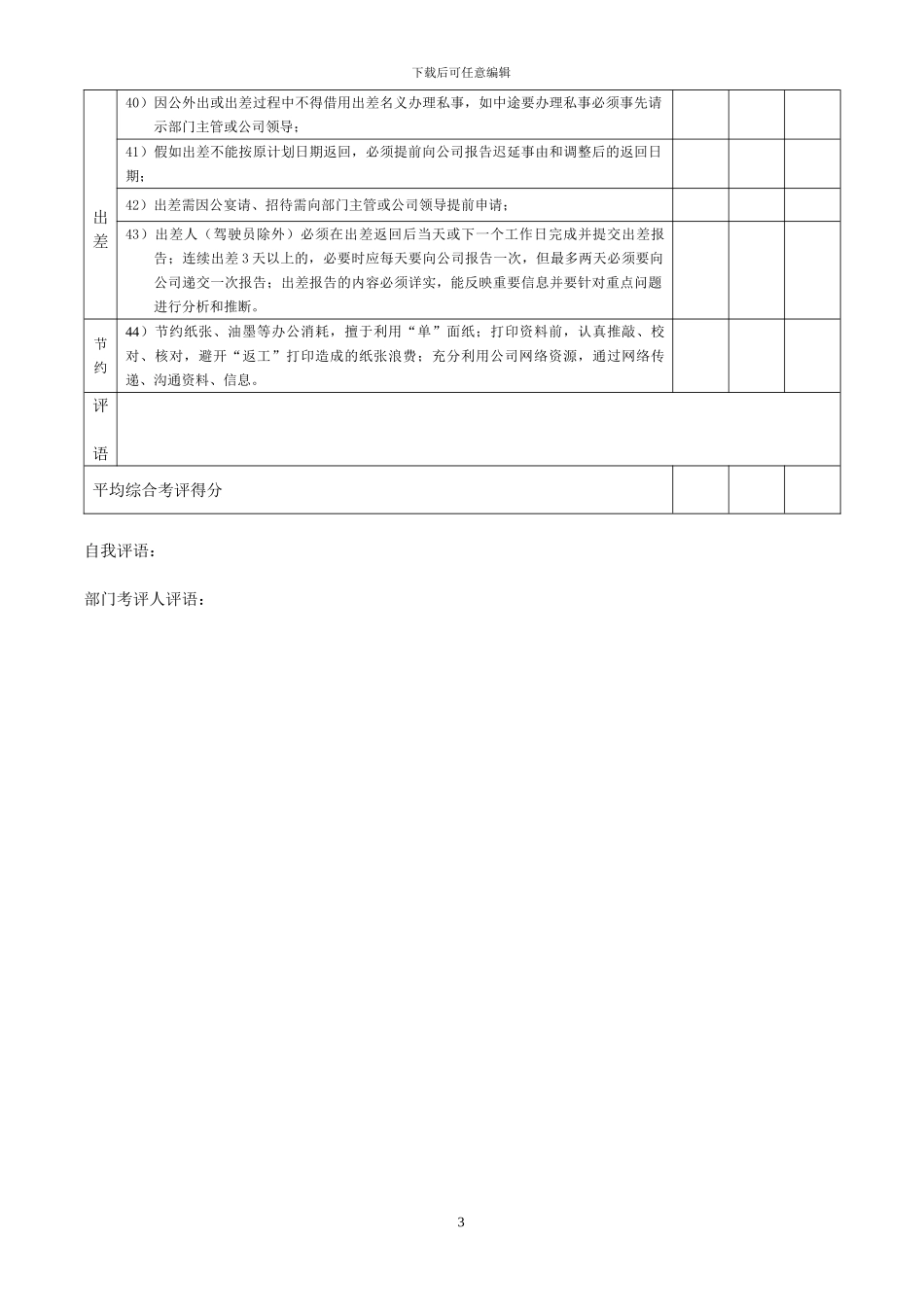 办公室人员基本通用考核细则_第3页